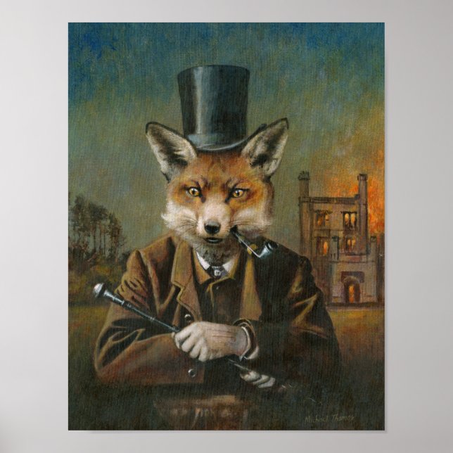 Affiche L'impression Dapper Fox 10 x 12,89 (Devant)