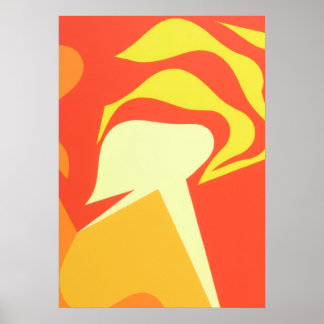 Affiche L'impression d'art abstrait jaune inconnu brillant