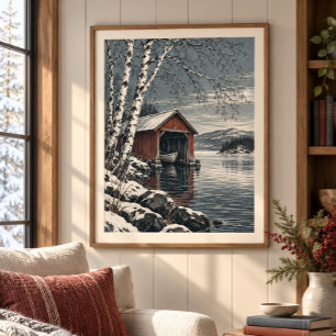 Affiche L'Impression d'Art de l'Abri à Bateau en Bouleau