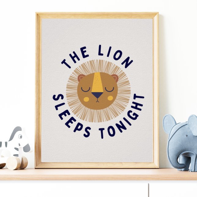 Affiche L'impression d'art safari Le Lion Dort | Art de nu (Créateur téléchargé)