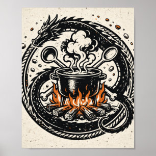 Affiche L'impression de la cuisinière et du dragon — Pulp