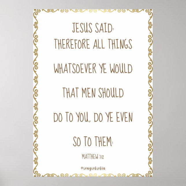 Affiche L'impression de règle d'or, papier d'affiche de va (Devant)