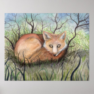 Affiche L'Impression du Renard Rouge