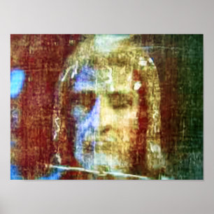 Affiche Linceul de vrai Jésus-Christ Colorized de visage