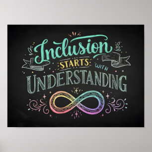 Affiche L'inclusion commence par la compréhension de la ci