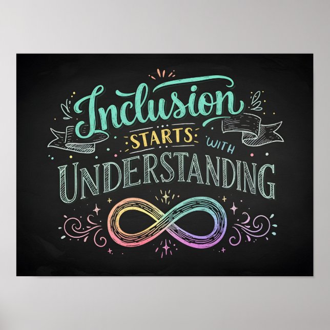 Affiche L'inclusion commence par la compréhension de la ci (Devant)