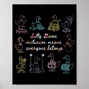 Affiche L'inclusion de l'oie idiote vintage signifie que t