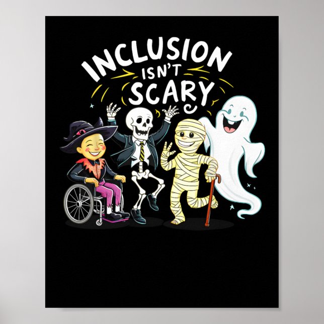 Affiche L'inclusion n'est pas effrayant enseignant Squelet (Devant)