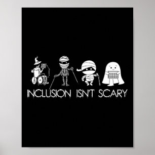 Affiche L'inclusion n'est pas effrayant Slp Halloween Ense