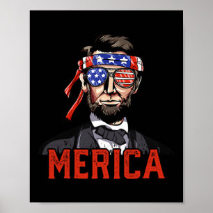 Affiche Lincoln 4 juillet Merica Abe garçons hommes femmes