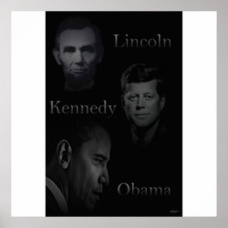 Affiche Lincoln, Kennedy, Obama