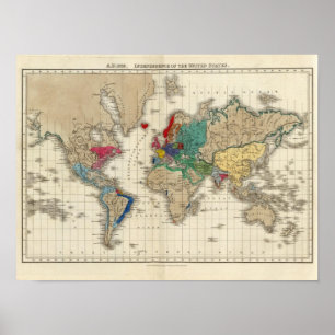 Affiche L'indépendance De l'ANNONCE 1783 des Etats-Unis