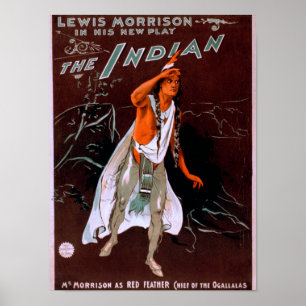Affiche "L'Indien" - Plume rouge, chef du