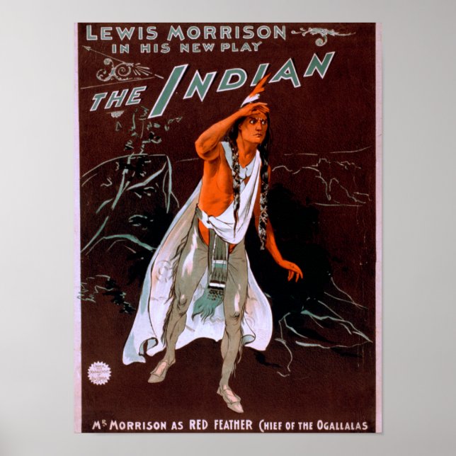 Affiche "L'Indien" - Plume rouge, chef du (Devant)