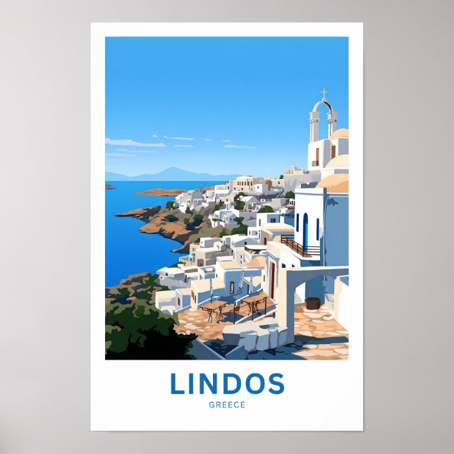 Affiche Lindos Grèce Imprimer (Devant)