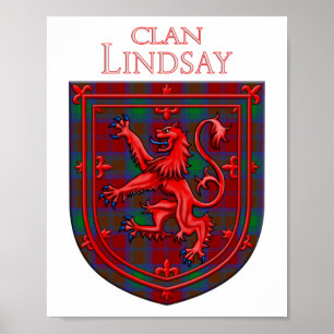 Affiche Lindsay Tartan Scottish Plaid Lion Rampant