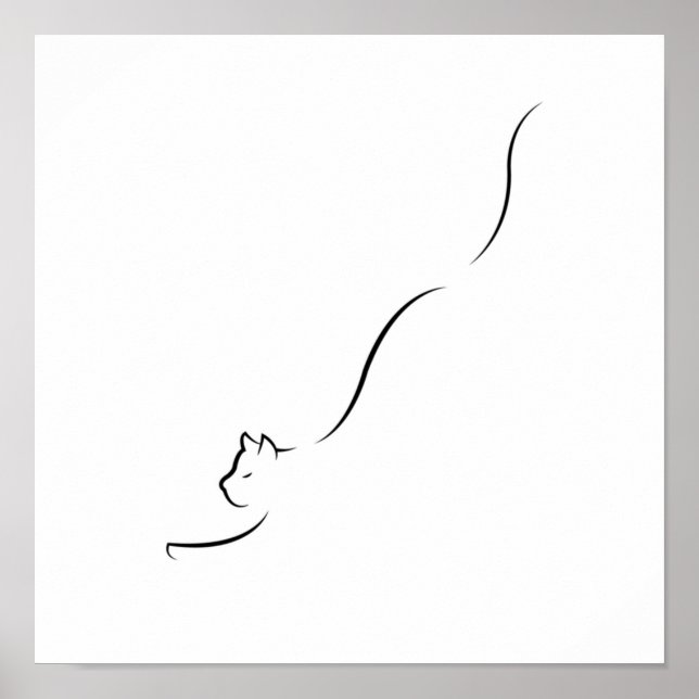 Affiche Line art Cat  line drawing cat minimalistic (Devant)