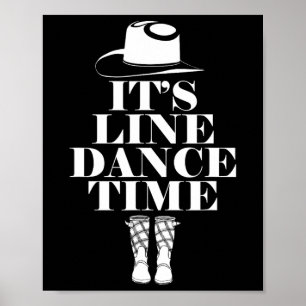 Affiche Line Dance Country Music Dancing Texas West