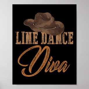 Affiche Line Dance Diva Country Line Danser Femmes Filles