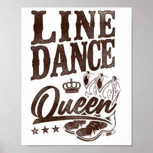 Affiche Line Dancing Enseignant Queen Line Dance Queen