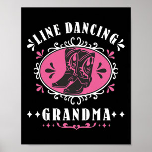 Affiche Line Dancing Grandma Line Danseuse Country Music
