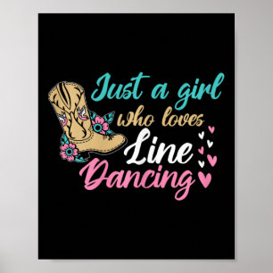 Affiche Line Dancing Western Juste Une Fille Qui Aime Line
