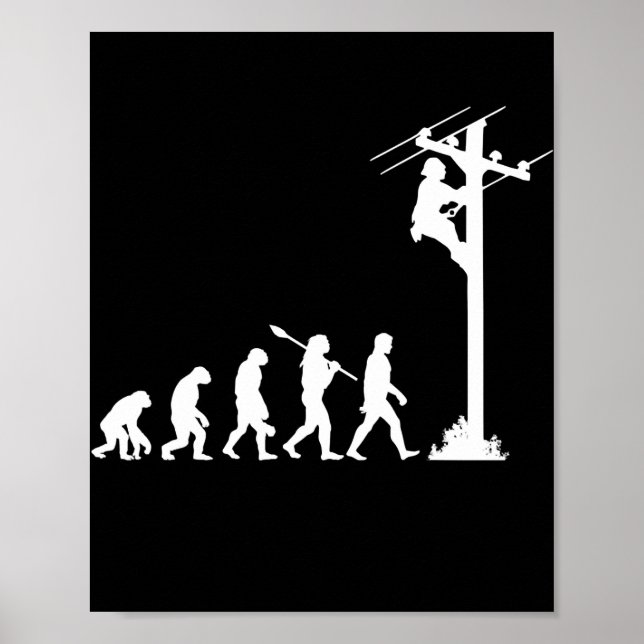 Affiche lineman électricien évolution lineman (Devant)