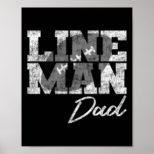 Affiche Lineman Papa - Joueur de football - Famille corres