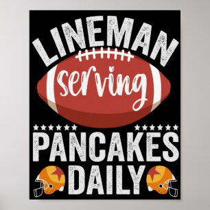 Affiche Lineman Servage Pancakes Daily Funny Football Cade