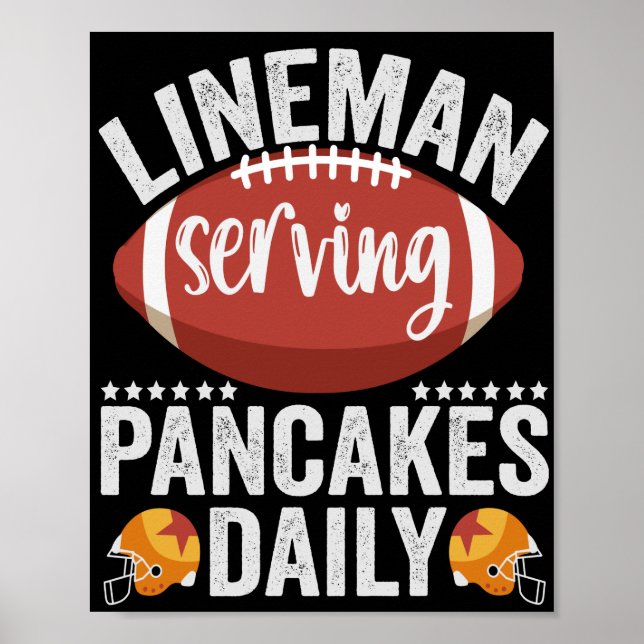 Affiche Lineman Servage Pancakes Daily Funny Football Cade (Devant)