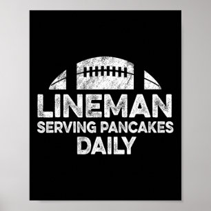 Affiche Lineman Serving Pancakes Daily Football Offensive