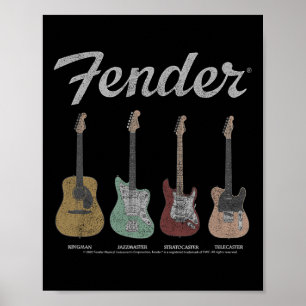 Affiche Lineup de guitare vintage