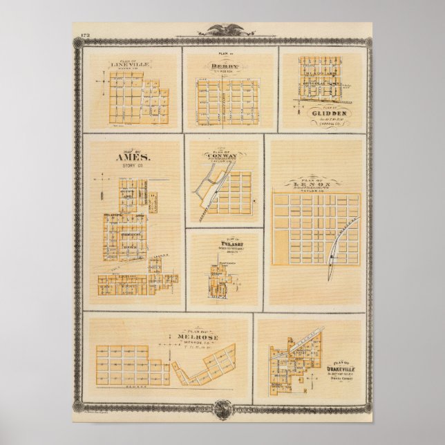 Affiche Lineville, Derby, Glidden, Ames, Conway (Devant)