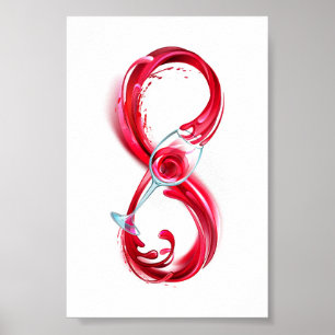 Affiche L'infini avec du vin rouge