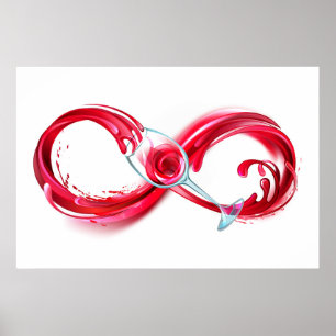 Affiche L'infini avec du vin rouge