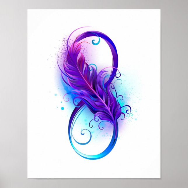 Affiche L'infini avec plume violette (Devant)