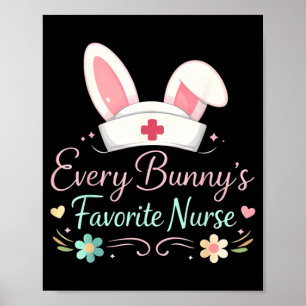 Affiche L'infirmière préférée de tous les lapins Équipe d'