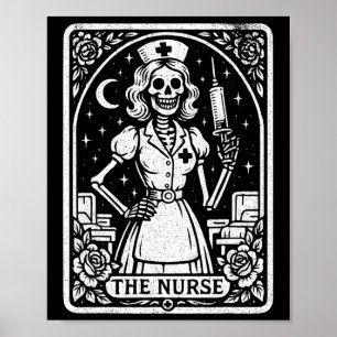 Affiche L'Infirmière Skeleton Tarot Card Funny Nurse Rn Lp