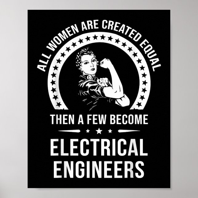 Affiche L'Ingénieur Électrique Pour Femmes Est Créé Égalem (Devant)
