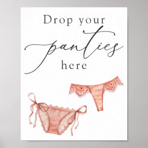 Affiche Lingerie Douche Laisser Vos Culottes Ici Signe
