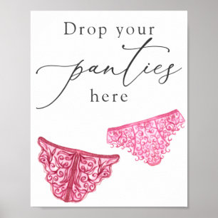 Affiche Lingerie Douche Laisser Vos Culottes Ici Signe