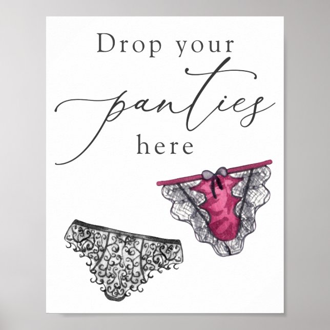 Affiche Lingerie Douche Laisser Vos Culottes Ici Signe (Devant)