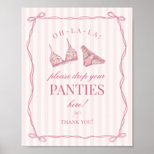 Affiche Lingerie Rose Bachelorette Culottes S'il Vous Plaî