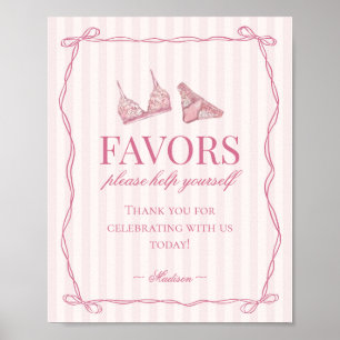 Affiche Lingerie rose pastel pour la fête de fiançailles