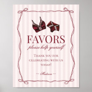 Affiche Lingerie rouge Bourgogne pour enterrement de vie d