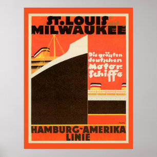 Affiche Linie Hambourg-Amérique