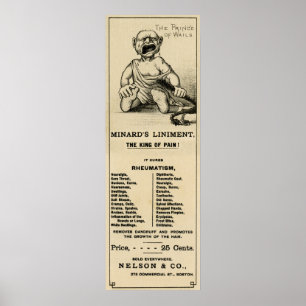 AFFICHE LINIMENT DE MINARD .... LE ROI DE LA DOULEUR !