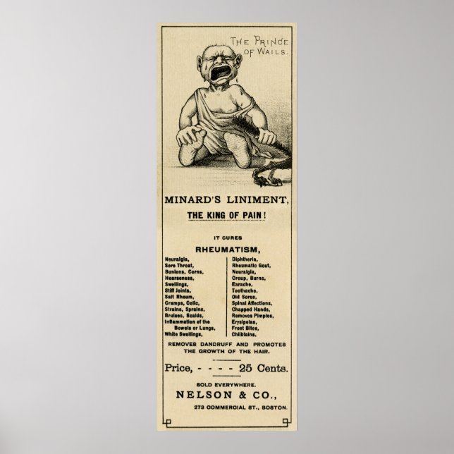 AFFICHE LINIMENT DE MINARD .... LE ROI DE LA DOULEUR ! (Devant)
