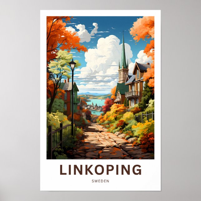 Affiche Linkoping Suède Travel Print (Devant)
