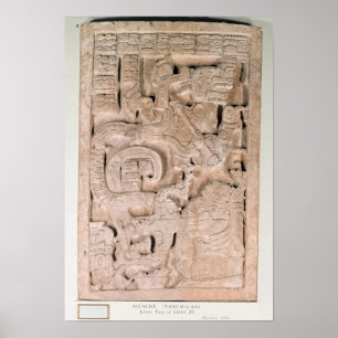 Affiche Linteau de Yaxchilan, période classique en retard